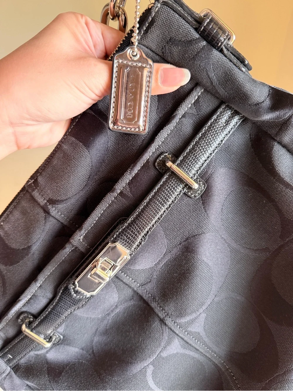 Coach Chelsea Ashlyn Black Signature Jacquard Shoulder Bag